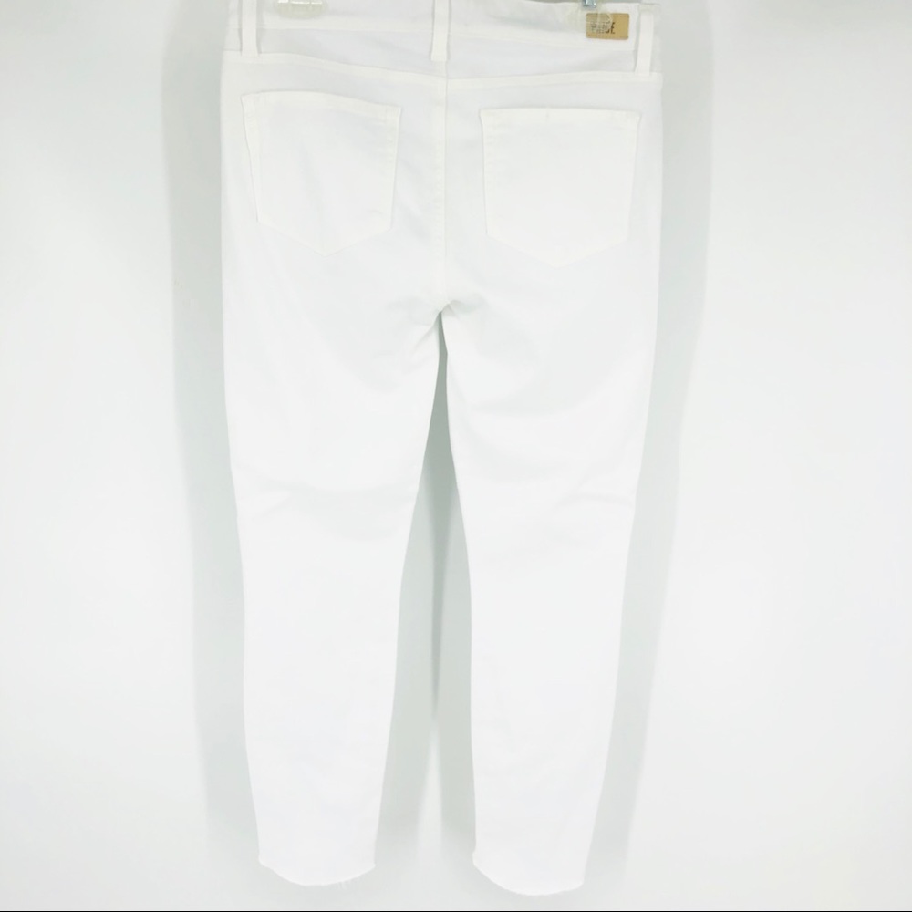 NWT Paige Curved Hem Mid Rise White Jeans Size 29 - Picture 7 of 8